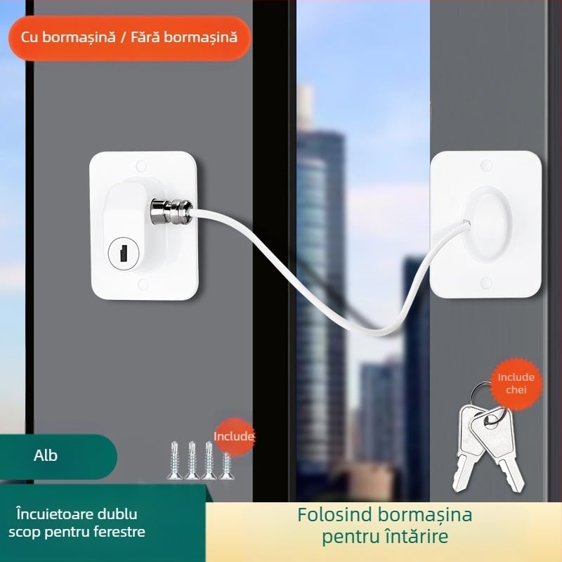 Stop de siguranță pentru ferestre și uși glisante – Model TJ20231215M001, PVC