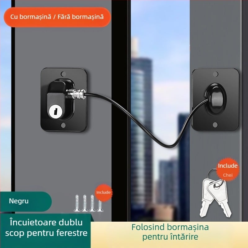 Stop de siguranță pentru ferestre și uși glisante – Model TJ20231215M001, PVC