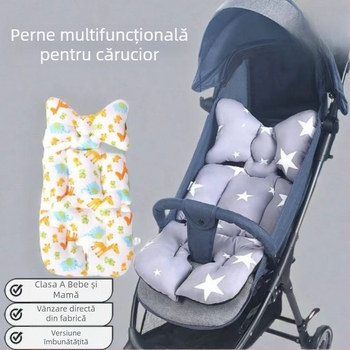 Pernă groasă din bumbac pentru scaunul de cărucior, stil coreean, universală pentru toate anotimpurile, potrivită pentru bebeluși 0–3 ani