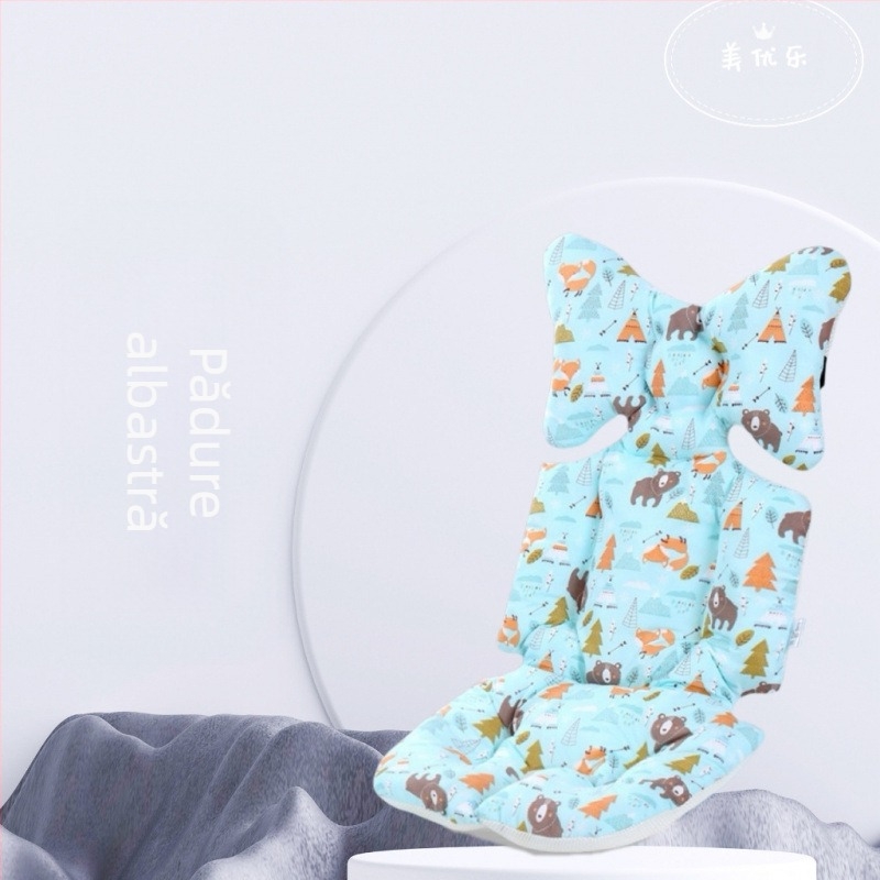 Pernă groasă din bumbac pentru scaunul de cărucior, stil coreean, universală pentru toate anotimpurile, potrivită pentru bebeluși 0–3 ani