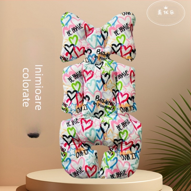 Pernă groasă din bumbac pentru scaunul de cărucior, stil coreean, universală pentru toate anotimpurile, potrivită pentru bebeluși 0–3 ani