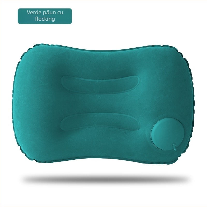 Set pernă de gât pentru călătorii Malisjiang – trei piese cu mască pentru ochi și dopuri de urechi; pernă gonflabilă în formă de U, PVC cu flocking, personalizabil