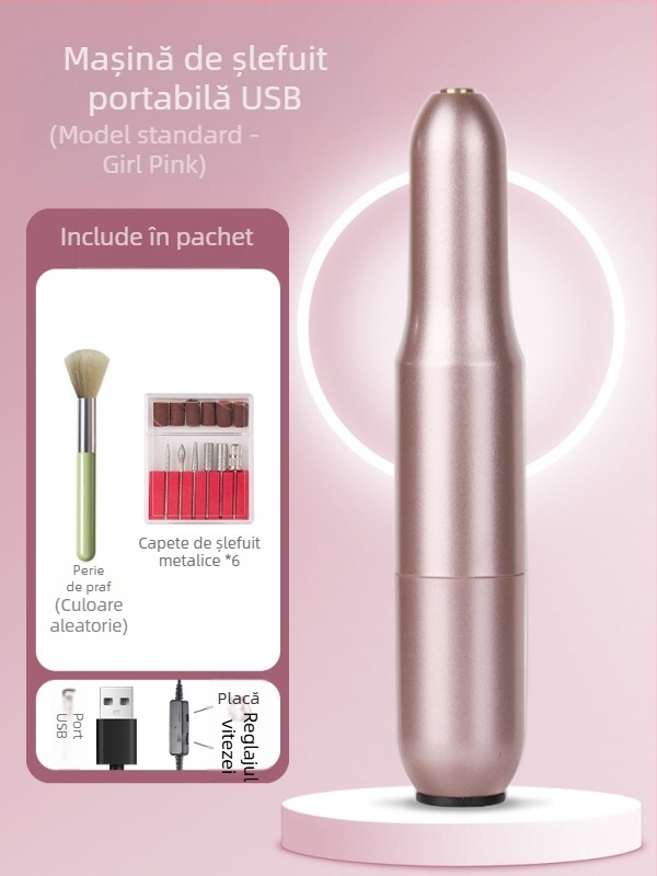 Fișier electric pentru unghii – plastic + oțel inoxidabil, instrument de șlefuire a suprafeței unghiilor, 1 bucată, marcă domestică, potrivit pentru utilizatori obișnuiți