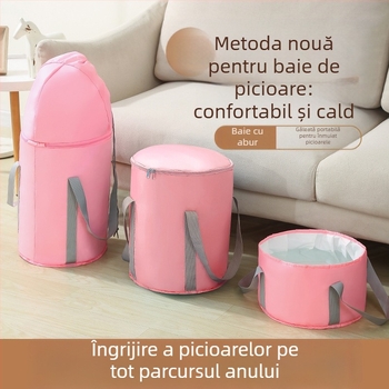 Beisi cadă portabilă pentru picioare – pliabilă, design înălțit, Twill 210d material, pentru înmuierea picioarelor la adulți