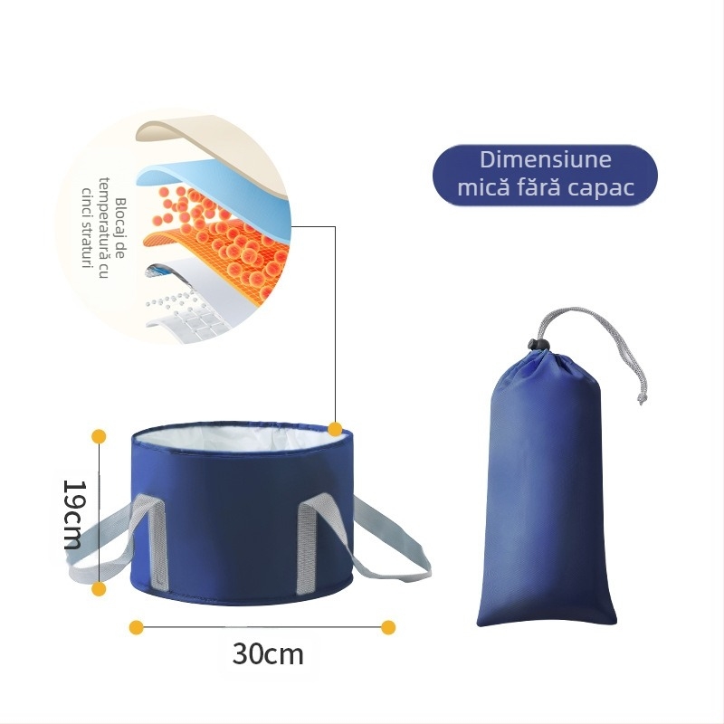 Beisi cadă portabilă pentru picioare – pliabilă, design înălțit, Twill 210d material, pentru înmuierea picioarelor la adulți