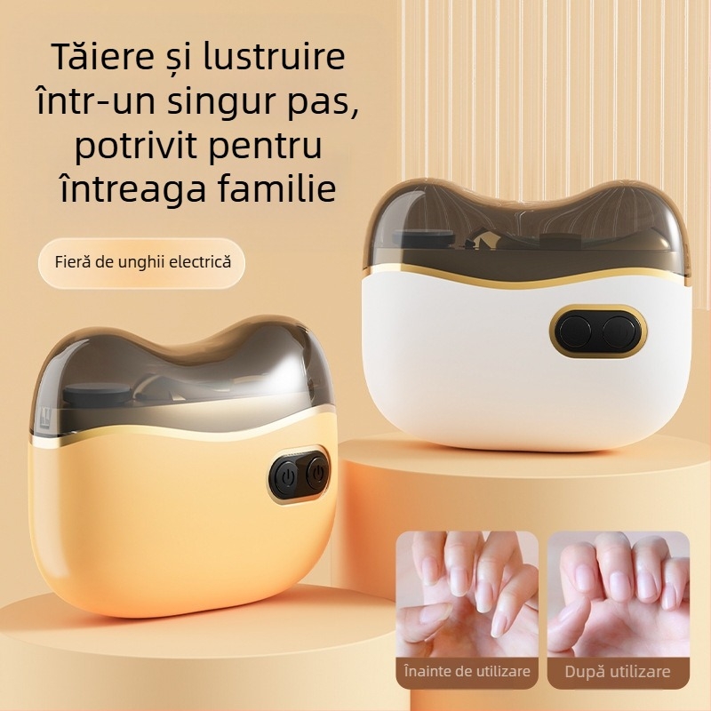 Polizor electric pentru unghii – 2 în 1 pentru uz casnic, ABS + oțel inoxidabil, dimensiuni 8.8 x 7.2 cm, greutate 120 g, baterie 400 mAh