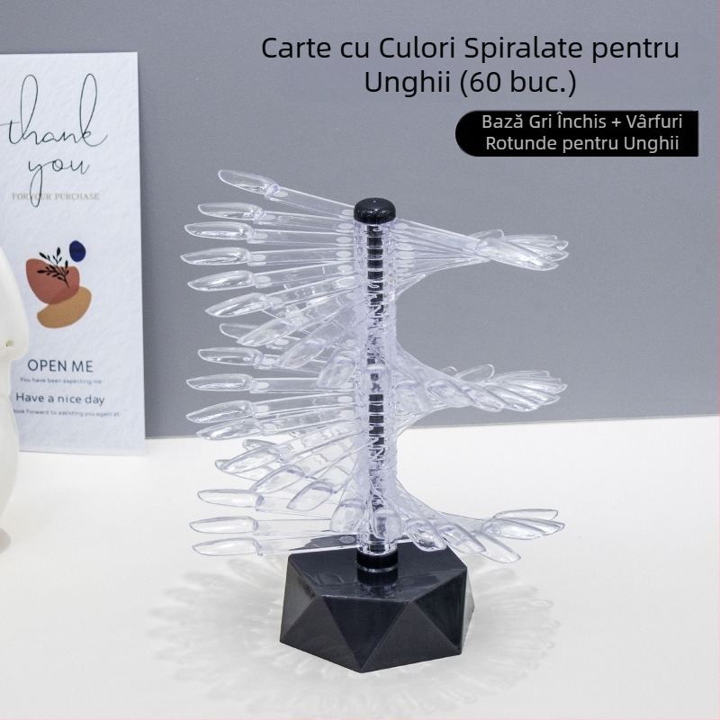 Display pentru carduri de culori pentru manichiură, în formă de ventilator, rotativ, detașabil, pentru plăci de practică