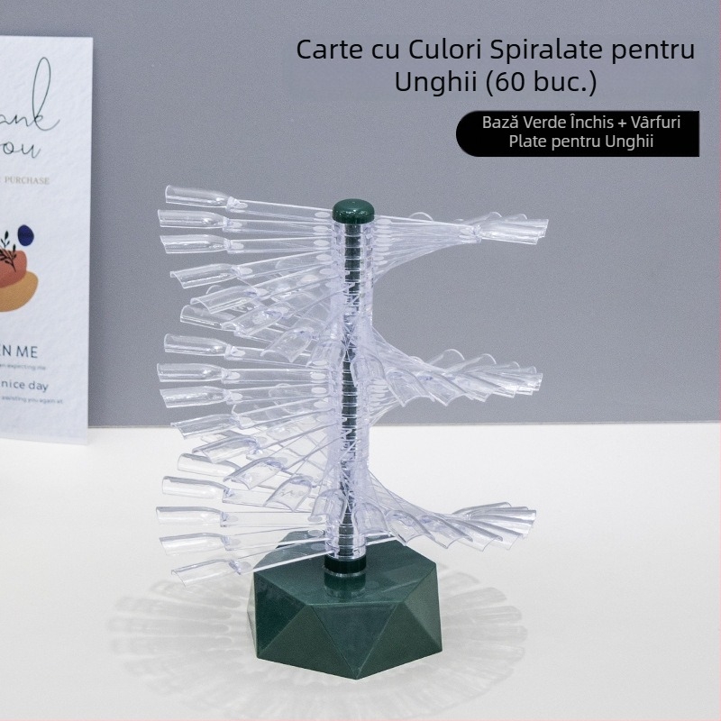 Display pentru carduri de culori pentru manichiură, în formă de ventilator, rotativ, detașabil, pentru plăci de practică