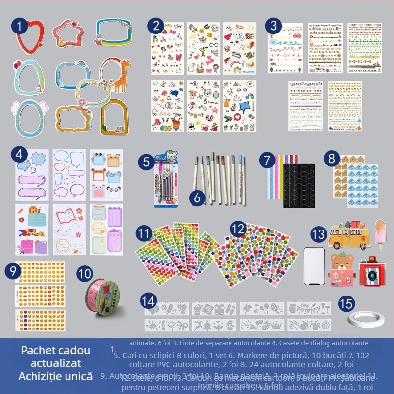 Album foto DIY retro cu copertă goală, pagini lipite manual, stil mini, 34 de pagini