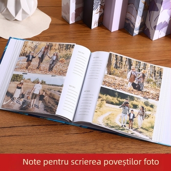 Album foto cu copertă din hârtie kraft, legare cu adeziv, stil nucleu de hârtie, 50 de pagini interioare