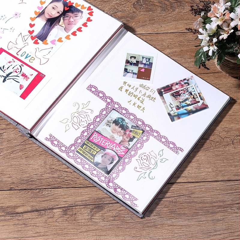 Album foto DIY cu copertă din pânză, stil viscose, legare manuală, 20 de pagini, imprimare logo și personalizare