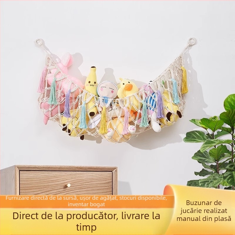 Plasă de depozitare pentru păpuși – montaj pe perete, metal, stil pastoral, Qianka, pentru depozitare în timpul călătoriilor