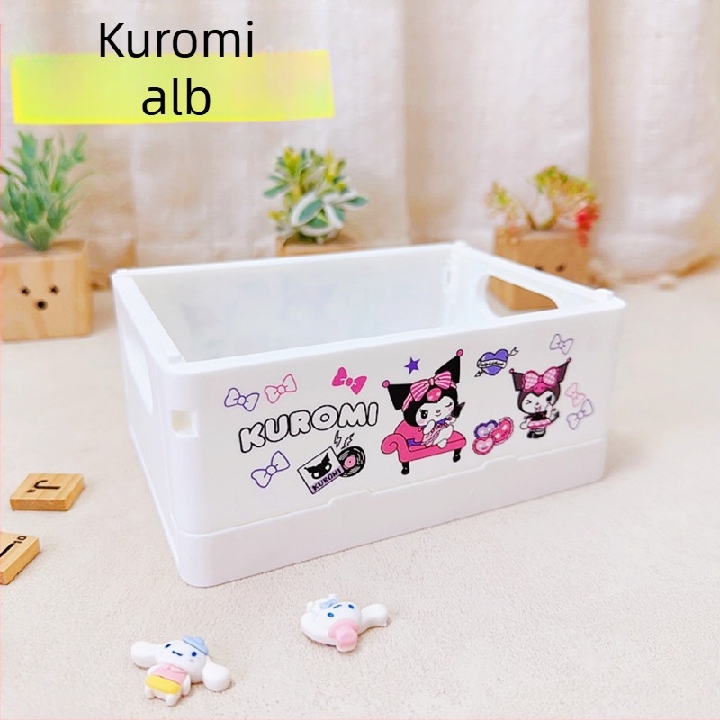 Cutie pliabilă din plastic pentru depozitare cosmetică de birou, pătrată, cu sigla Can, personalizabilă