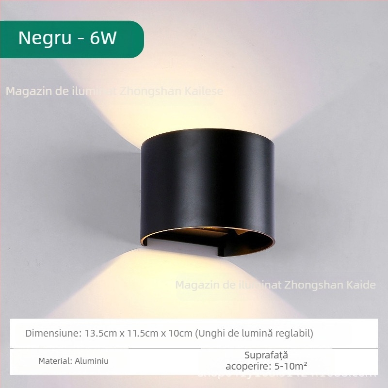 Lampa de perete LED, model KLS-023, abajur din sticlă pătrat, 85-265V, durată de viață 5000 h, stil modern minimalist
