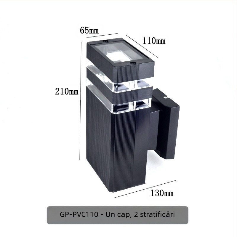 Lampa de perete exterior cu iluminare sus-jos GP-PVC110 (220V, IP65, 2 LED, 3000K)