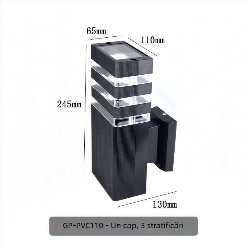 Lampa de perete exterior cu iluminare sus-jos GP-PVC110 (220V, IP65, 2 LED, 3000K)