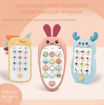 Mașină de povești educativă cu telefon simulant pentru sugari și copii mici — electrică, reîncărcabilă, muzică și vocalizare, interacțiune emoțională, jocuri părinte-copil