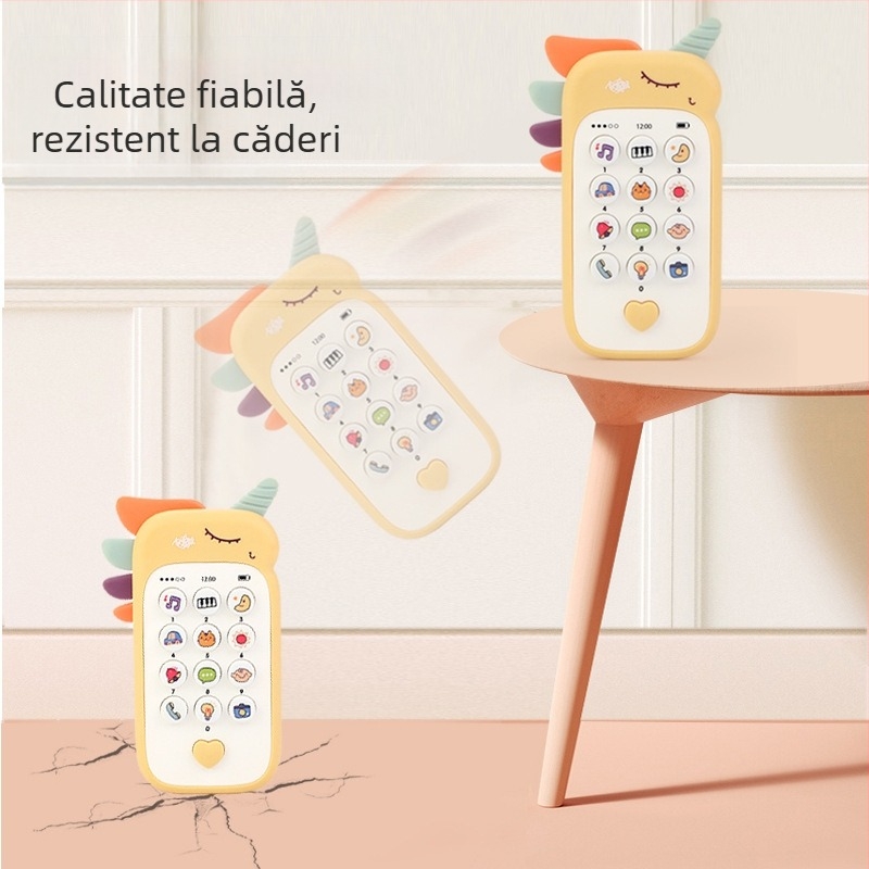 Mașină de povești educativă cu telefon simulant pentru sugari și copii mici — electrică, reîncărcabilă, muzică și vocalizare, interacțiune emoțională, jocuri părinte-copil
