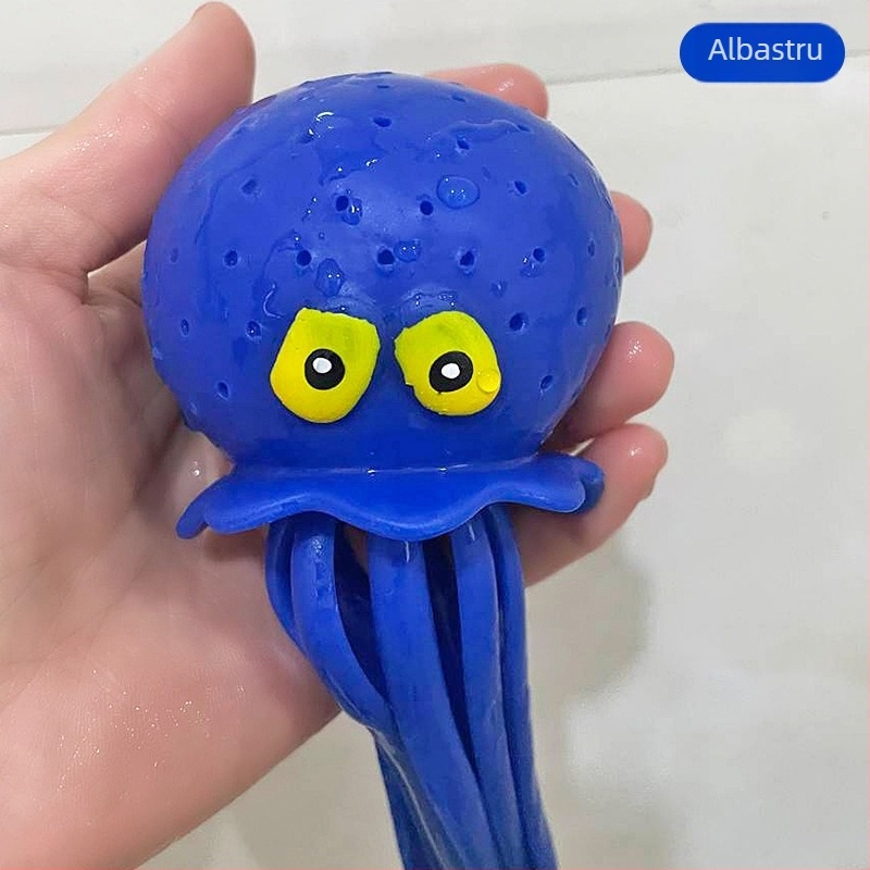 Jucărie de apă cu caracatiță pentru baie și piscină – din plastic, pentru vârsta 0–3 ani, stimulează dezvoltarea emoțională și cognitivă, încurajează folosirea mâinilor și a creierului, potrivită pentru baie, plajă și piscină