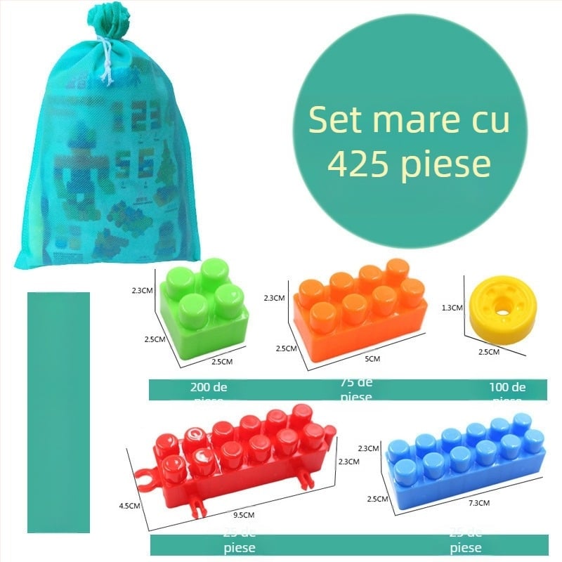 DIY blocuri mari din plastic pentru copii – blocuri educaționale pentru învățarea timpurie, 100–200 piese, plastic PP, ambalare în butoi, certificare 3C 2018012203132584