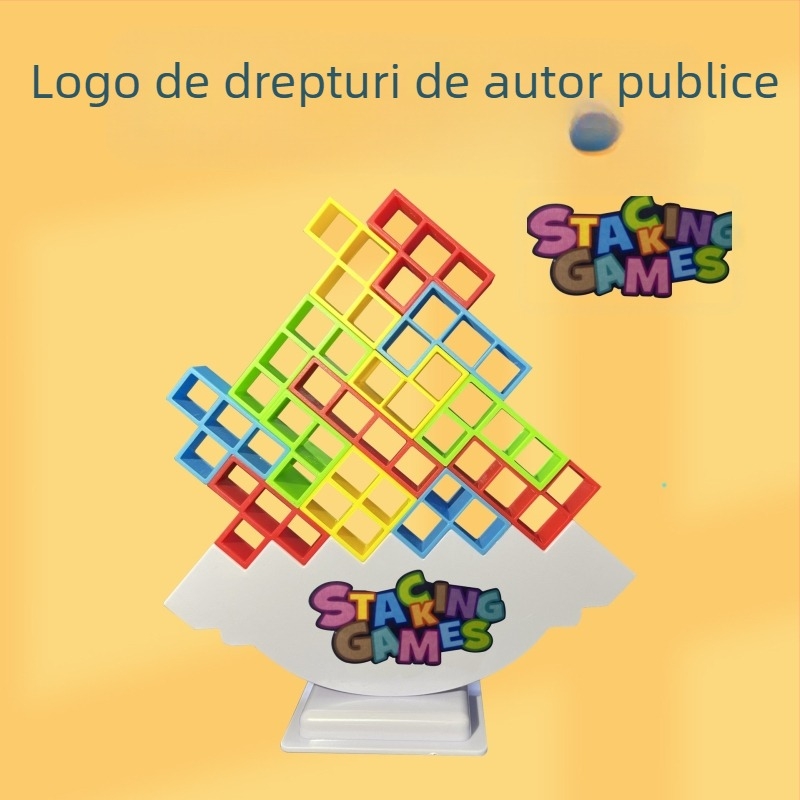 Set de blocuri de echilibru în stil Tetris pentru joc pe masă, interactiv părinte-copil, din ABS plastic, non-electric, multifuncțional, potrivit pentru 4–6 ani