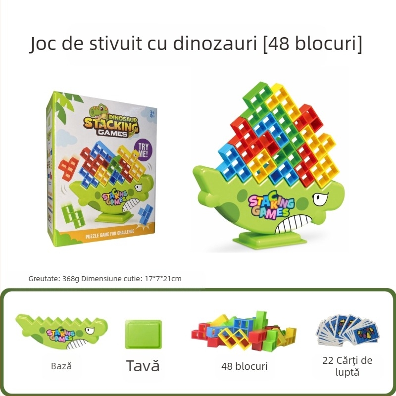 Set de blocuri de echilibru în stil Tetris pentru joc pe masă, interactiv părinte-copil, din ABS plastic, non-electric, multifuncțional, potrivit pentru 4–6 ani