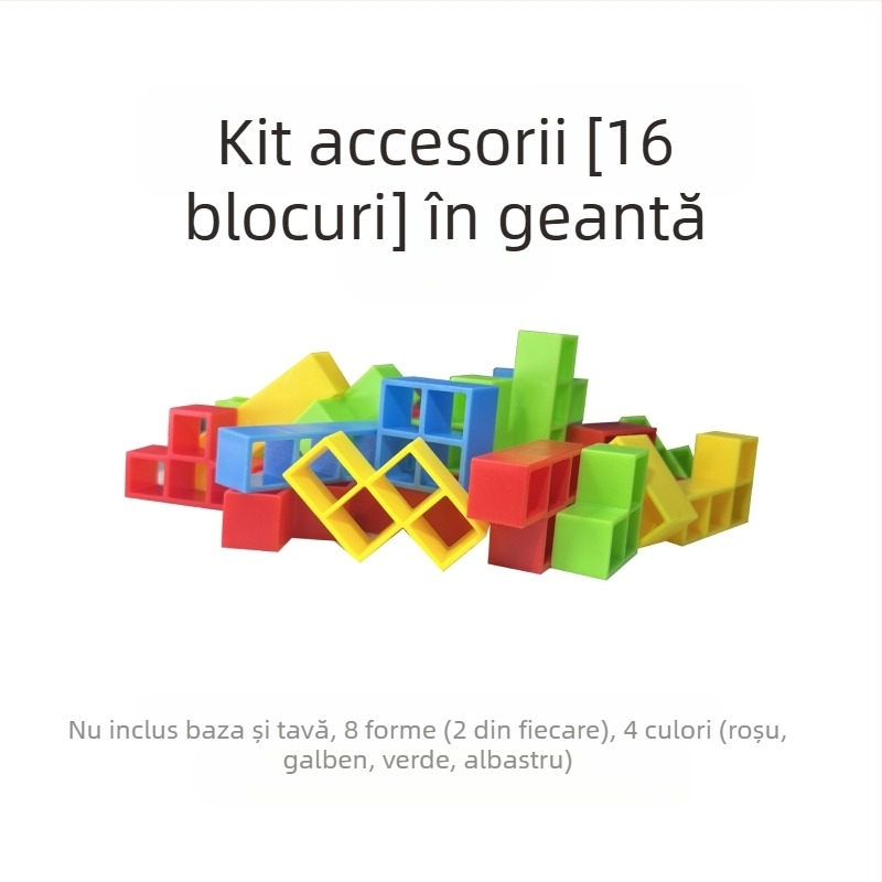 Set de blocuri de echilibru în stil Tetris pentru joc pe masă, interactiv părinte-copil, din ABS plastic, non-electric, multifuncțional, potrivit pentru 4–6 ani