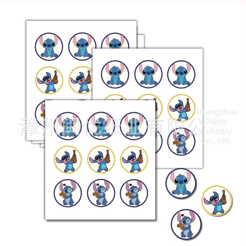 Invitații pentru petrecere cu temă Stitch, etichete pentru cutii de prăjituri și ambalare cadouri, pungi pentru bomboane | Material: Hârtie | Formă: Animăluț desen animat | Logo imprimat: OK | IP: Nu