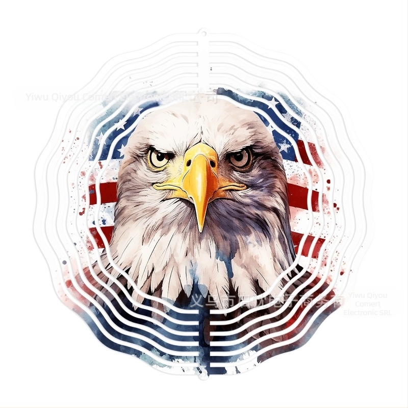 Clopot de vânt metalic cu animale pentru grădină, design 3D rotativ, stil pastoral