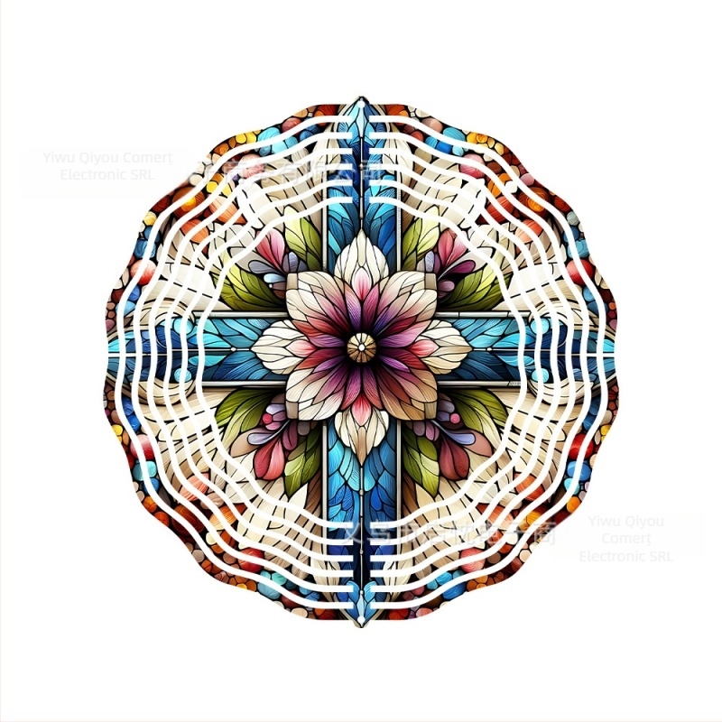 Clopot de vânt metalic cu animale pentru grădină, design 3D rotativ, stil pastoral