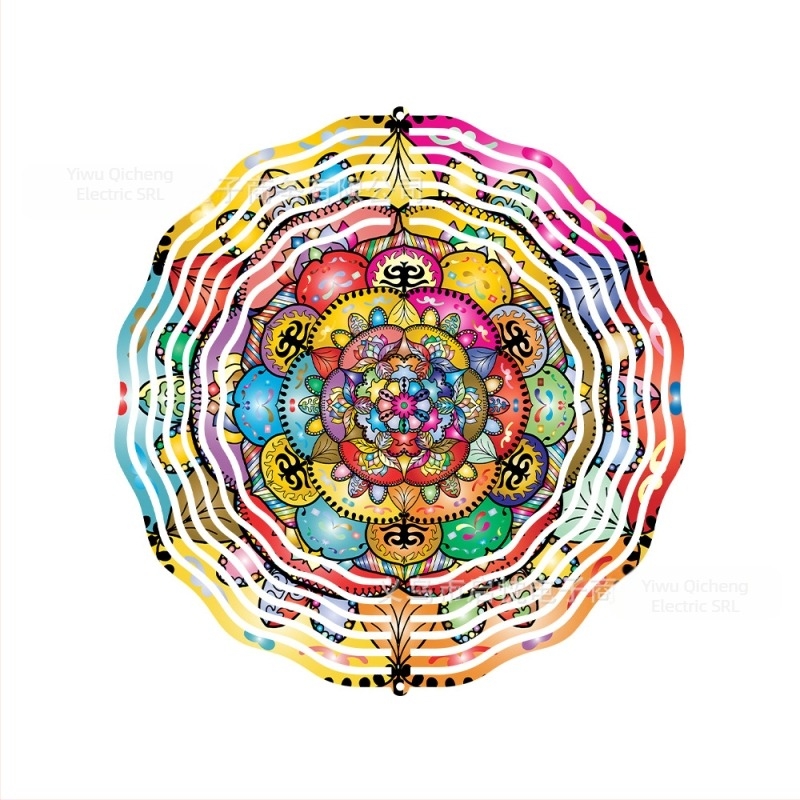 Clopot de vânt metalic cu animale pentru grădină, design 3D rotativ, stil pastoral