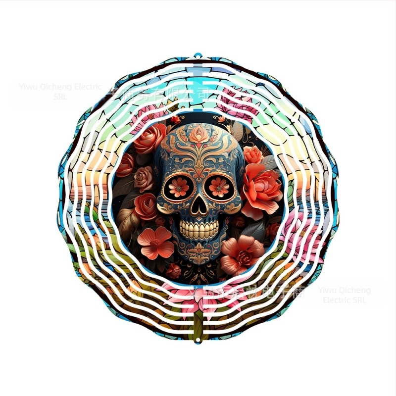 Clopot de vânt metalic cu animale pentru grădină, design 3D rotativ, stil pastoral