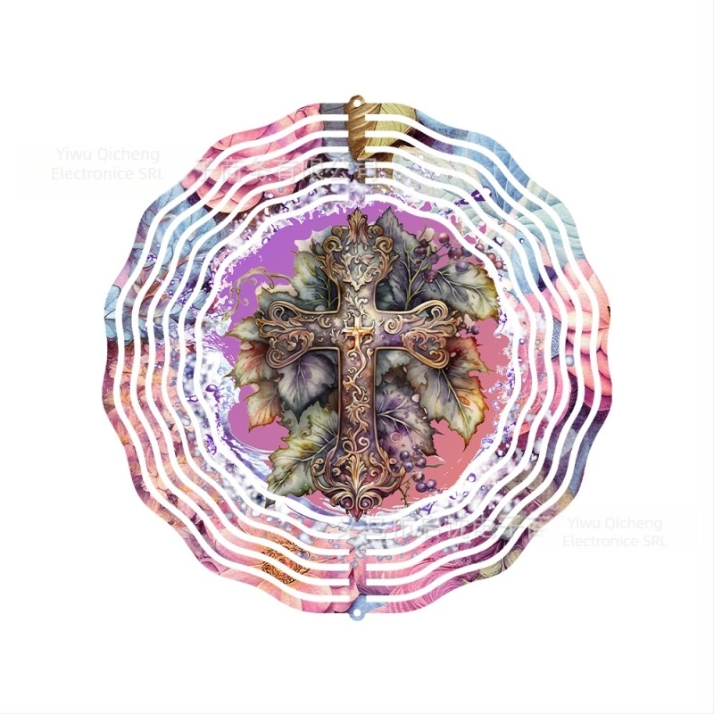 Clopot de vânt metalic cu animale pentru grădină, design 3D rotativ, stil pastoral