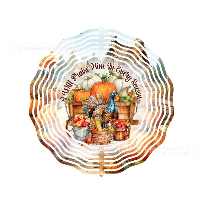 Clopot de vânt metalic cu animale pentru grădină, design 3D rotativ, stil pastoral