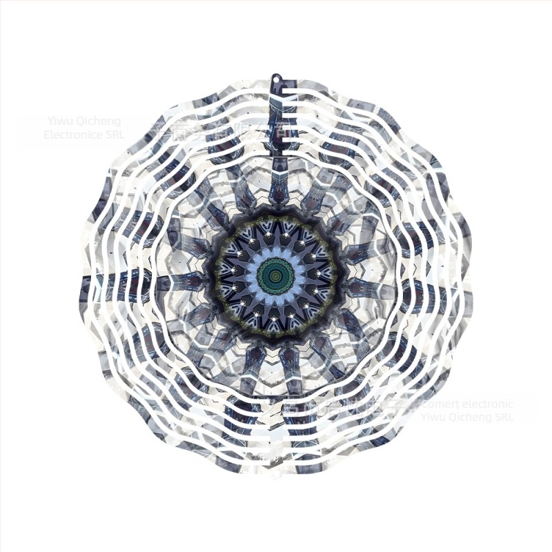 Clopot de vânt metalic cu animale pentru grădină, design 3D rotativ, stil pastoral