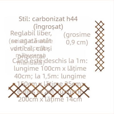 Suport de balcon din lemn cu plasă pentru trandafiri cățărători, montat pe podea, stil pastoral