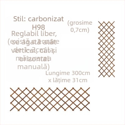 Suport de balcon din lemn cu plasă pentru trandafiri cățărători, montat pe podea, stil pastoral