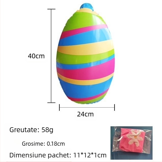 Decorațiune de Paște gonflabilă în formă de ou | PVC, brand SP, potrivită pentru 7-14 ani, imprimare