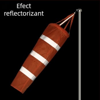 Indicator de vânt din oțel inoxidabil pentru exterior, suprafață fluorescentă și reflectorizantă, model 002