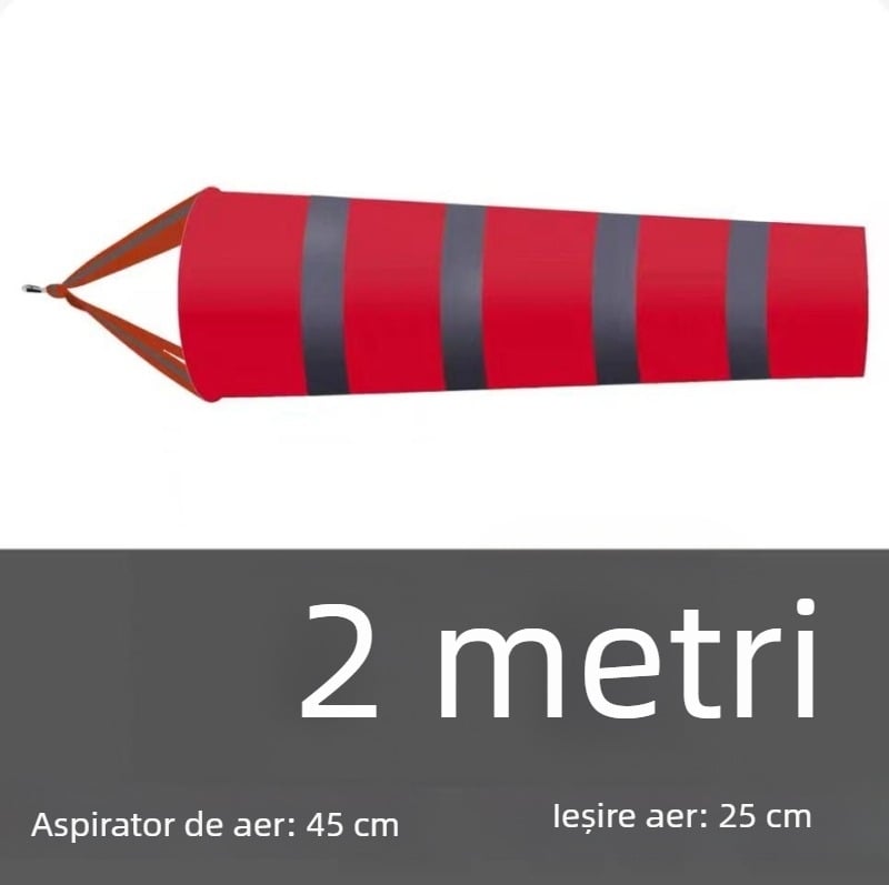 Indicator de vânt din oțel inoxidabil pentru exterior, suprafață fluorescentă și reflectorizantă, model 002