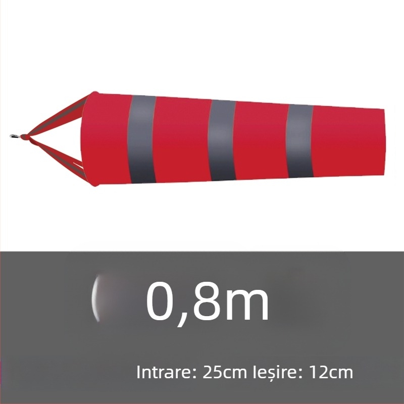 Indicator de vânt din oțel inoxidabil pentru exterior, suprafață fluorescentă și reflectorizantă, model 002