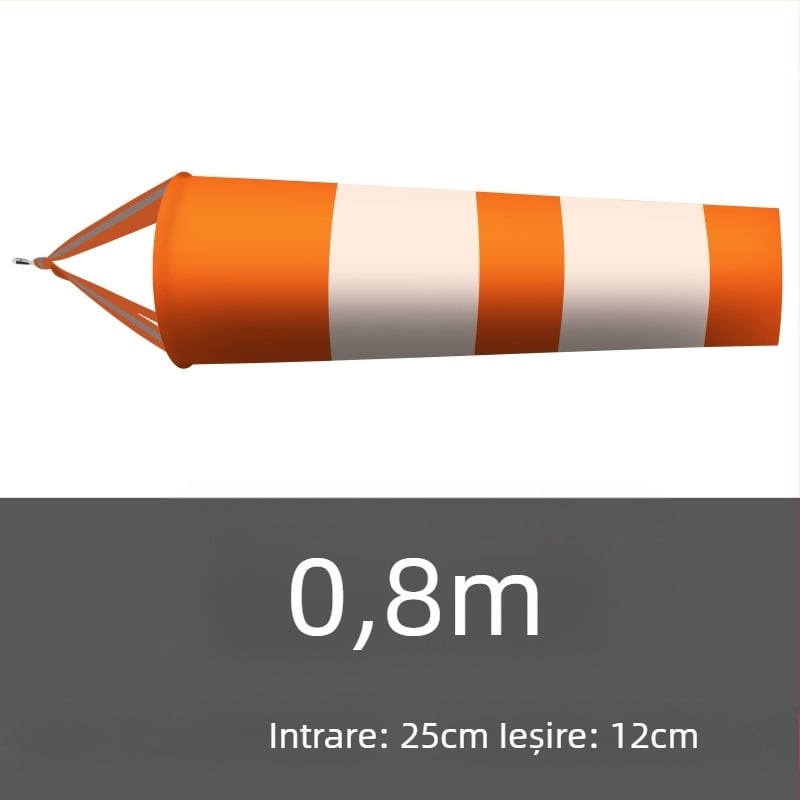 Indicator de vânt din oțel inoxidabil pentru exterior, suprafață fluorescentă și reflectorizantă, model 002