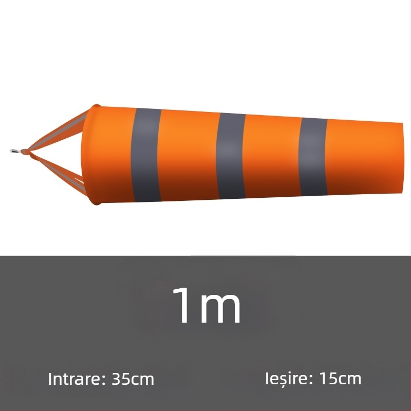 Indicator de vânt din oțel inoxidabil pentru exterior, suprafață fluorescentă și reflectorizantă, model 002