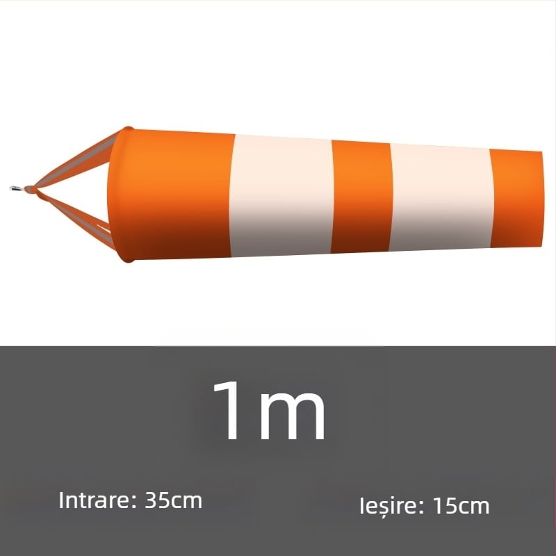 Indicator de vânt din oțel inoxidabil pentru exterior, suprafață fluorescentă și reflectorizantă, model 002