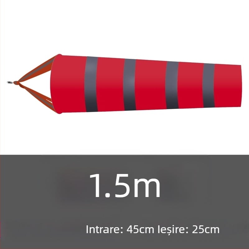 Indicator de vânt din oțel inoxidabil pentru exterior, suprafață fluorescentă și reflectorizantă, model 002