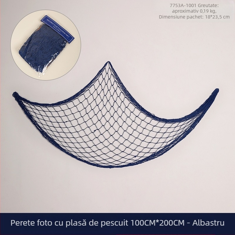 Plasă de pescuit pentru perete – modernă, realizată manual, cu formă de extraterestru, ramă foto artistică (Brand: Suojun; Stil: Modern; Realizare: Manual; Formă: Extratereștru; Rama foto: Artă)