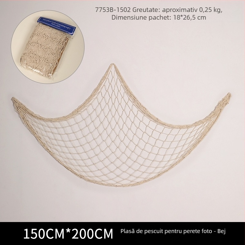 Plasă de pescuit pentru perete – modernă, realizată manual, cu formă de extraterestru, ramă foto artistică (Brand: Suojun; Stil: Modern; Realizare: Manual; Formă: Extratereștru; Rama foto: Artă)