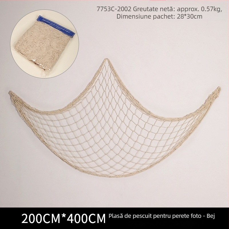 Plasă de pescuit pentru perete – modernă, realizată manual, cu formă de extraterestru, ramă foto artistică (Brand: Suojun; Stil: Modern; Realizare: Manual; Formă: Extratereștru; Rama foto: Artă)