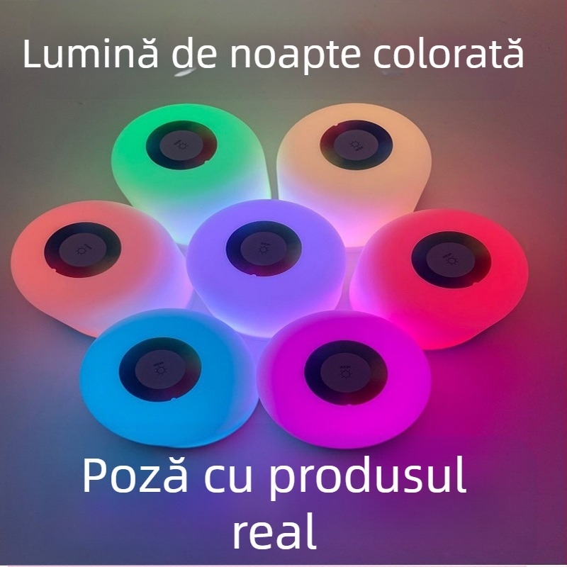 Lampa de noapte LED cu control tactil, alimentare pe baterie, abajur din plastic, model Y2020