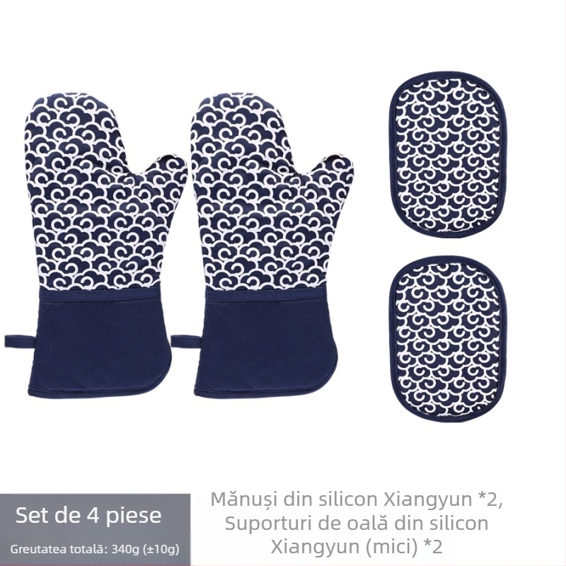 Set mănuși izolante din silicon și pad pentru oală – material silicon-bumbac, marcă Le Chun, personalizare disponibilă, lansat în 2024